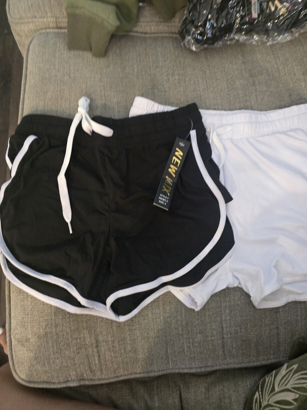 New Mix Black Shorts with White Side Trim And White Shorts